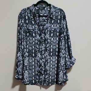 Relativity Animal Print Blouse 3X